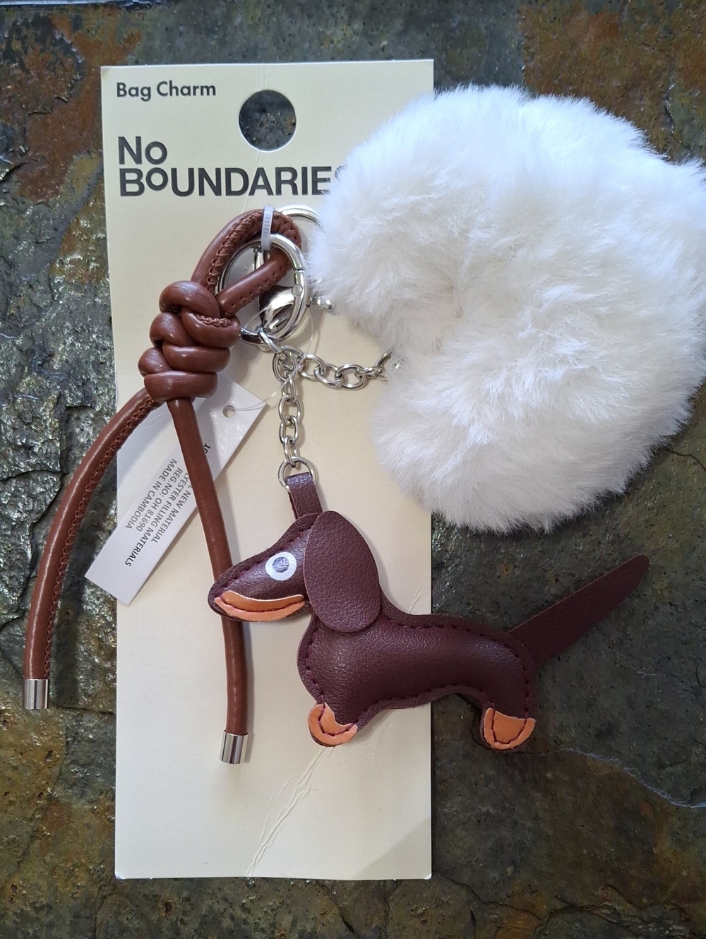 Brown & Tan Dachshund Pom-Pom Bag Charm